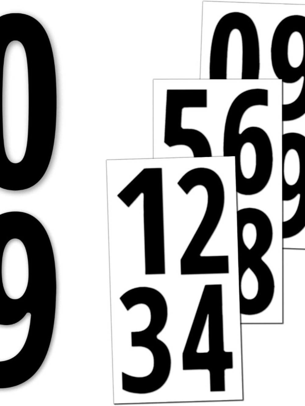 6 inch, Vinyl Numbers Stickers, Large Stick On Numbers - Black, 40 Pieces